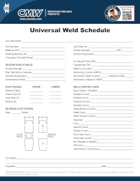 Universal Weld Schedule Form