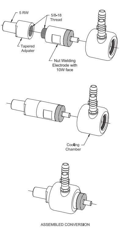 CMW Chamelon Threaded Adapter and Cooling Chamber Exploded View
