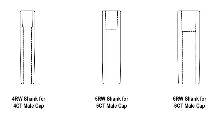 CMW Straight Shanks for Male Caps